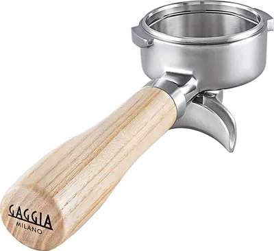 Obrázok produktu pre Gaggia Holzsiebträger Doppelaus- lauf Edelstahl und Eschenholz
