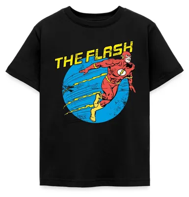 Produktbild von Spreadshirt DC Comics Justice League The Flash Kinder T-Shirt, 98/104 (3-4 Jahre), Schwarz