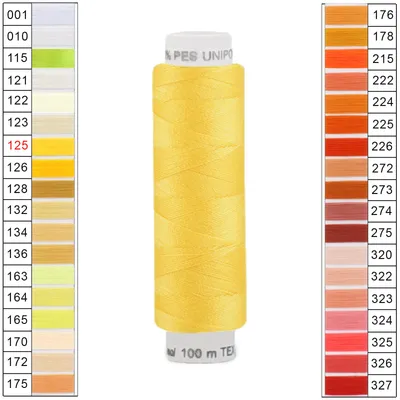 100m / 1 Spule Unipoly 120 TEX14x2 Polyester gelb