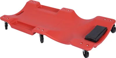 Produktbild von Ławka montażowa samochodowa Wiltec 102x48x12 cm do 180 kg wykonana z tworzywa sztucznego, deska na kółkach ze zdejmowanym zagłówkiem i schowkami na narzędzia, ławka na kółkach, ławka warsztatowa