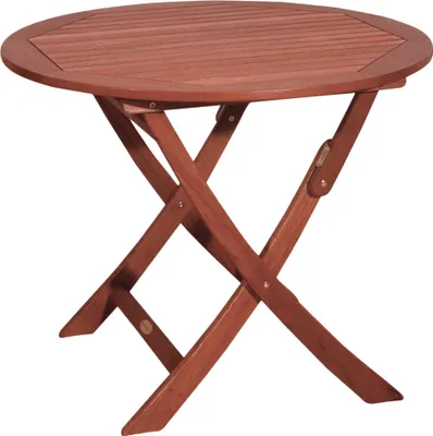 Produktbild von Gartentisch GENUA rund klappbar - Eukalyptus, Natur, 90x90x73cm | Klapptisch Esstisch Wetterfest Outdoor Tisch