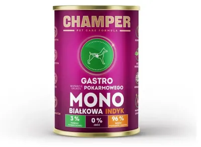 Obrázek produktu pro CHAMPER Gastro Monoprotein Pueke - mokrá krmiva pro psy - 400 g