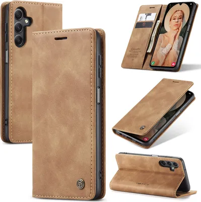 Obrázek produktu pro Galaxy A15 Pouzdro, RetroPolyuretanKožené Pouzdro s Funkcí Stojánku pro Samsung Galaxy A15 5G/4G Hnědý