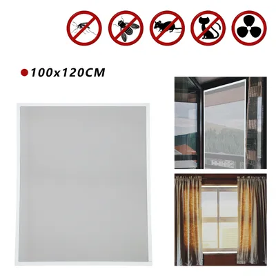 Produktbild von Hengda Fliegengitter fenster-100x120CM Alurahmen Mueckenschutz Gaze Gaze Mueckengitter UV-Schutz Wasserdicht Fuer  Wohnzimmer  Fenster Balkone