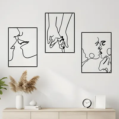 Imagen del producto de Juego de 3 adornos de pared, metal , diseño moderno, ideal para dormitorios y salones