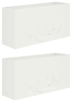 Obrázok produktu pre vidaXL Záhradný kvetináč, 2 kusy, biela, 100 x 30 x 49 cm