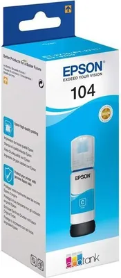 Produktbild von Epson EcoTank 104 Tinten Nachfüllflasche, Cyan, 7500 Seiten, Tintenstrahl, 1 Stück