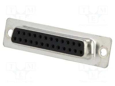 Obrázek produktu pro 1x D-Sub konektor pro kabely, pinový, 25 pinů, samice, pro pájení. DB25-SS, D-Sub konektor a zásuvka