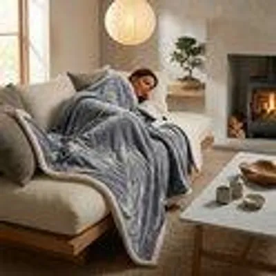 Productafbeelding van OMNIEXA Elektrische Deken - Flannel & Sherpa Fleece - 9 Warmtestanden & Timer - Knuffelzachte Warmtedeken - Wasbaar & Beveiligd - 180 x 130 cm
