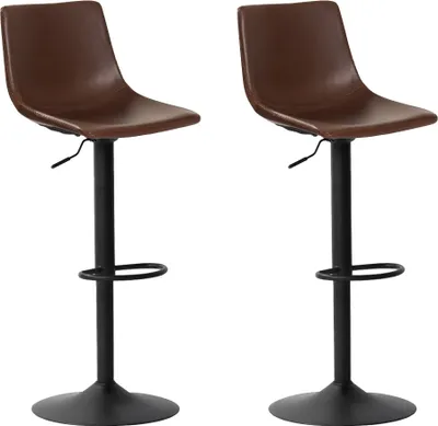 Image de Stozy Tabouret de bar Fara Marron - 2 pièces