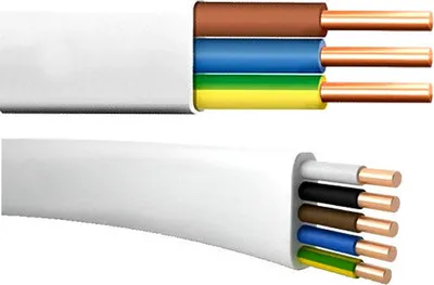 Produktbild von Flach Feuchtraumkabel Leitung YDYp NYM-J 3x1,5 9m
