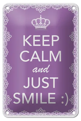 Produktbild von Blechschild Spruch 12x18cm Keep Calm and just smile:)