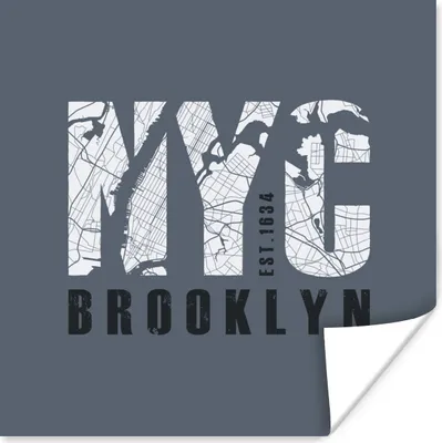 Produktbild von MuchoWow® Poster New York - Blau - NYC 50x50 cm - Wohnzimmerdekoration