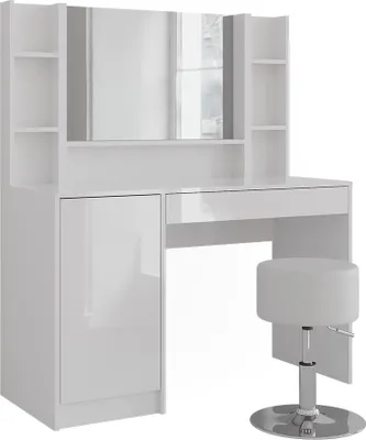 Image de Coiffeuse Vicco Sherry blanc/blanc brillant 119.8cm 5 parties, Model 57616