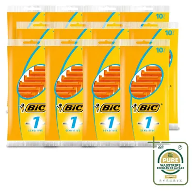 Produktbild von 12 x Bic 1 Sensitive Einwegrasierer für empfindliche Haut - Vorratspackung - 12 Stücke