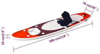 Obrázok produktu pre sada SUP dosiek vidaXL nafukovacia červená 300x76x10 cm