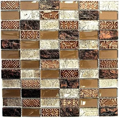 Produktbild von Mosaikfliese Transluzent braun Rechteck Glasmosaik Crystal Stein Retro braun MOS83-CRS6_f
