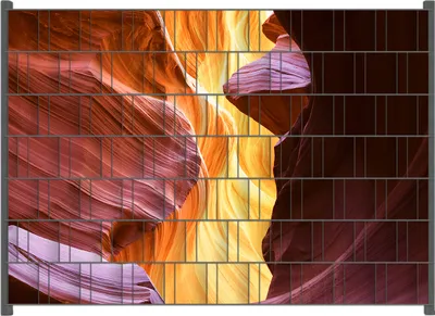 Produktbild von Wallario Zaunsichtschutz mit Motiv Schlucht aus Sandstein in Arizona  Antelope Canyon für Ein- und Doppelstabmatten Zäune in der Größe 200 x 140 cm