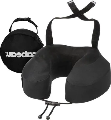 Image de Appui-tête et coussin de voyage en peluche noire
