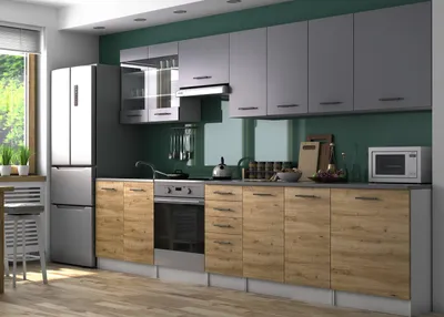 Obrázek produktu pro Kuchyňská linka PAMELA 320x260 - Grafit + dub artisan