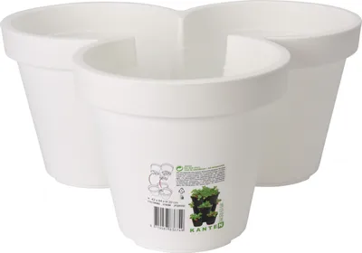 Obrázek produktu pro Květináč na tři květiny, Ø 44 x 20 cm, bílý
