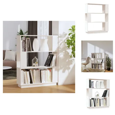 Produktbild von vidaXL Bücherregal/Raumteiler Weiß 80x25x101 cm Massivholz Kiefer -  Bücherregale & Bücherschränke