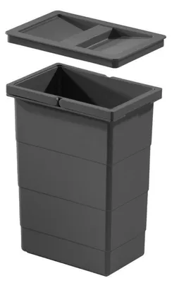 Produktbild von Hailo Inneneimer 1129909 mit Deckel dunkelgrau 8 L 226x156x295 mm