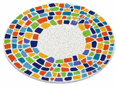 Image de Tapis de douche antidérapant, 60 x 60 cm, en PVC, avec motif pierre et bordure. Sèche rapidement