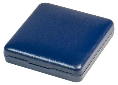 Produktbild von Münz-Etui mit blauer Velourseinlage für Münzen/Münzkapseln bis Außen-Ø 34 mm