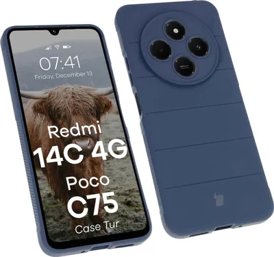 Produktbild von Robuste Handyhülle für Xiaomi Redmi 14C 4G / POCO C75, Bizon Case Tur, Dunkelblau