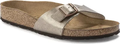 Produktbild von Birkenstock Pantolette Sandale Madrid mit verstellbarer Dornschnalle und Kork-Latex-Fußbett