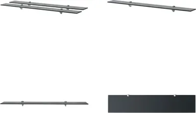 Produktbild von vidaXL Schwebende Regale 2 Stk. Glas 100x20 cm 8 mm - Schwebendes Regal - Schwebende Regale - Wandregal - Wandregale