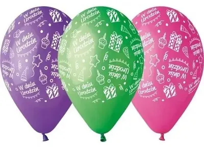 Produktbild von Premium-Luftballons „Am Geburtstag“, 30 cm, 5 Stück – Godan