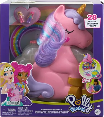 Produktbild von Polly Pocket Rainbow Unicorn Salon