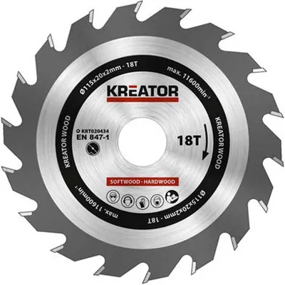 Obrázok produktu pre KREATOR KRT020434 - Pílový kotúč na drevo 115mm, 18T