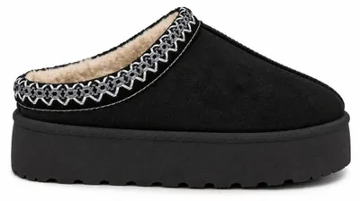 Productafbeelding van Damen slippers, geïsoleerd, met voering en decoratieve borduursels, kleur zwart, model Barin, maat 40/41