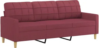 Obrázok produktu pre vidaXL 3-miestna pohovka Vínovočervená 180 cm Látka