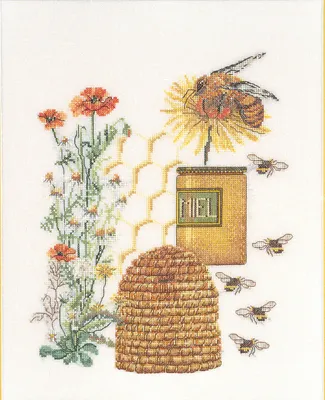 Produktbild von Thea Gouverneur Kreuzstich Stickpackung "Honigprobenehmer Aida", Zählmuster, 27x35cm
