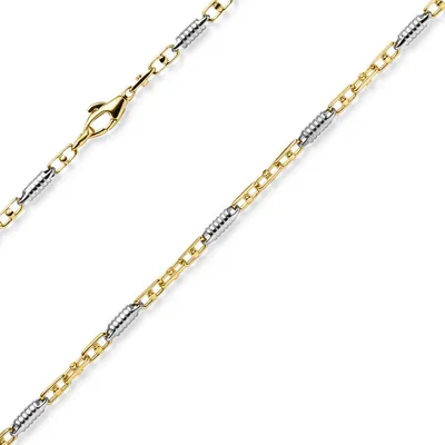 Produktbild von Monte Carlo Armband aus 585 Gold Gelbgold Weißgold massiv bicolor 21cm Herren