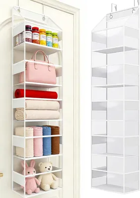 Hängeregal für die Tür, 127 cm, 5 Fächer, beige, transparent