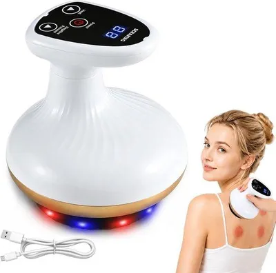 Productafbeelding van 4-in-1 Anti-Cellulite Massager met Warmtetherapie, LED-licht, 9 standen en Gua Sha