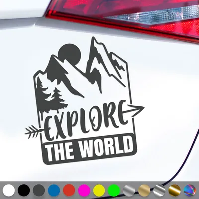 Produktbild von PantherPixel Reisen Camping Aufkleber Die Welt Entdecken Explore Sticker Auto Geschenkidee Farbe Dunkelgrau