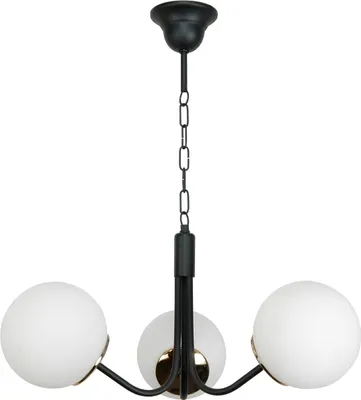 Produktbild von Deckenlampe, Hängelampe, schwarz, Glas, weiß, 15-292 Sofia