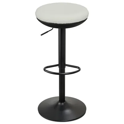 Produktbild von IWMH Ergonomischer Stehhocker, Höhenverstellbar Arbeitshocker mit Breitem Sitz, Drehbarer Bürohocker ohne Rückenlehne - Weiß
