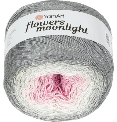 Produktbild von Garn „Flowers Moonlight“ – 260 g, 1000 m – Grau, Rosa