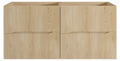 Produktbild von Hängender Waschtischunterschrank gerillt – Hell-Natur – 120 cm – ORISO