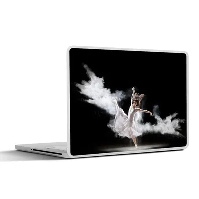 Produktbild von MuchoWow® Laptop Aufkleber Sticker Cover Ballerina auf schwarzem Hintergrund 30x22 cm - Laptop-Sticker