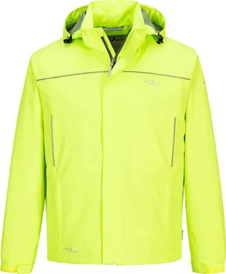 Produktbild von Blue Wave Herren Funktionsjacke Klaas - Verstaubare und wasserdichte Regenjacke mit Mesh-Innenfutter und Kapuze in Neongelb Größe XXL