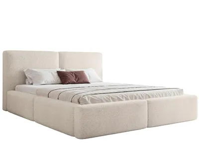 Produktbild von KLICKMOEBEL Polsterbett 200x200 cm HEKORA 18 mit Bettkasten, Bouclé Holzrahmen mit Lattenrost