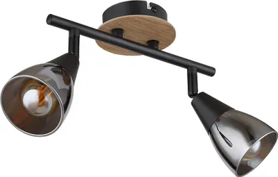 Produktbild von Deckenlampe, Metall, Glas rauchfarben, 2 Flammig, L 25,5cm